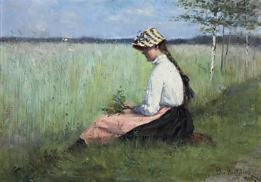 芬兰艺术家唯美人物油画,芬兰女性艺术家