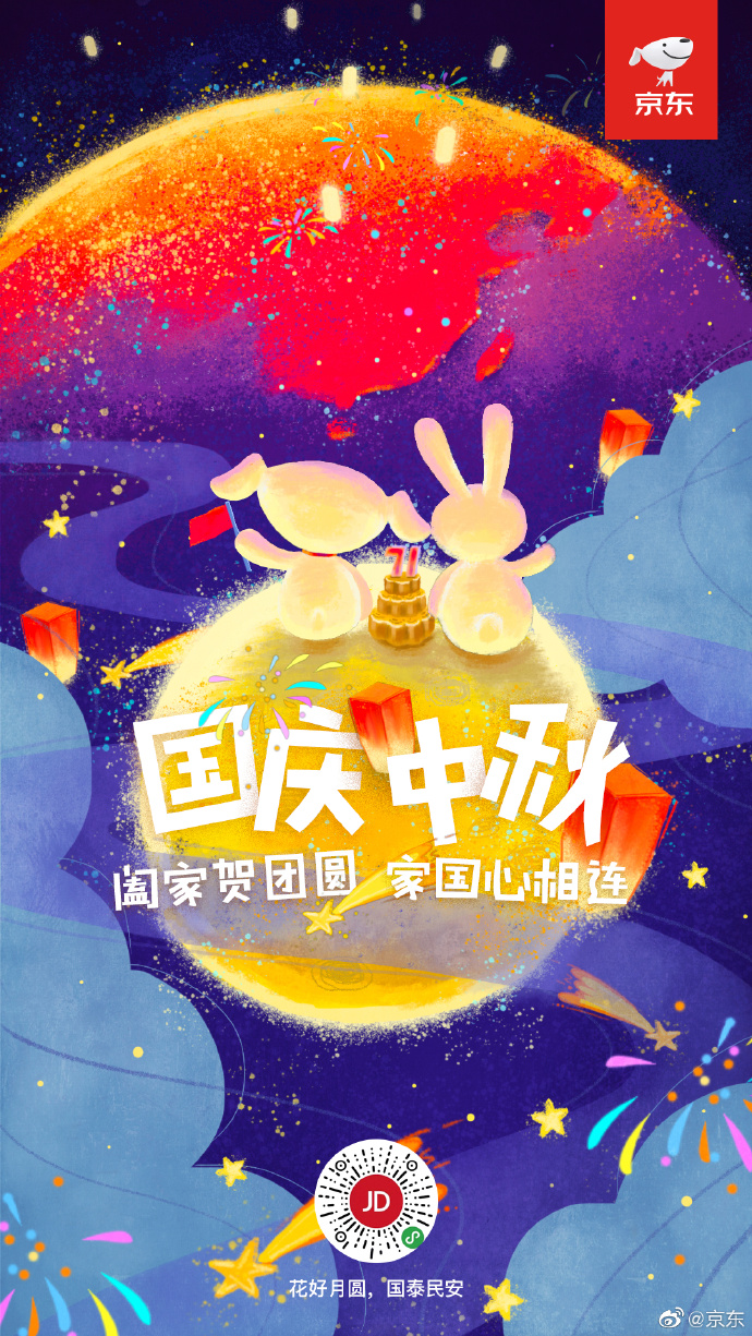 2020年最火的国庆海报,品牌国庆中秋海报