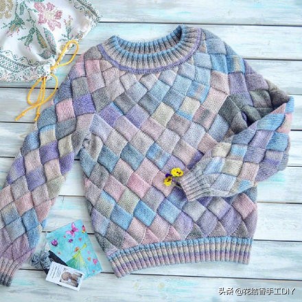 手工多彩毛线毛衣编织全部教程,彩虹线织什么花样毛衣好看