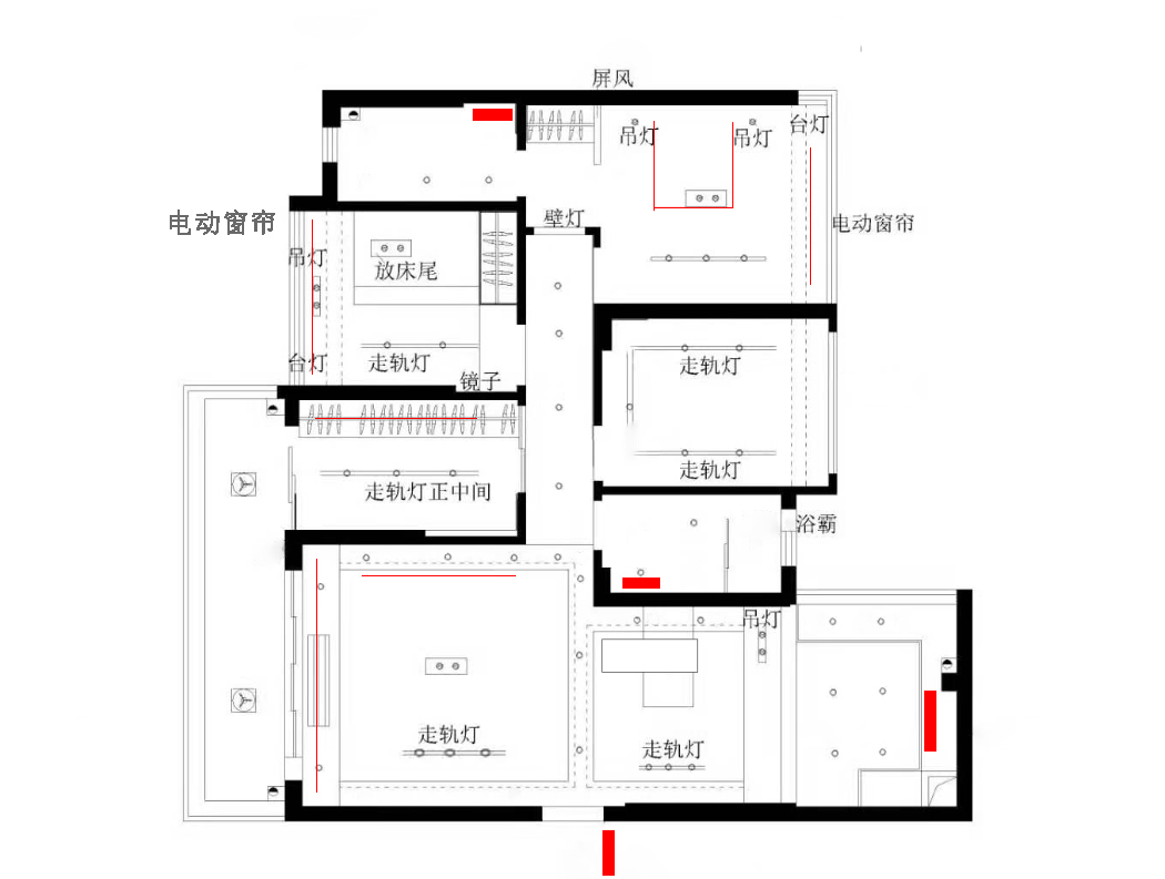 140平无主灯水电材料需要多少钱,客厅电灯开关插座布局图