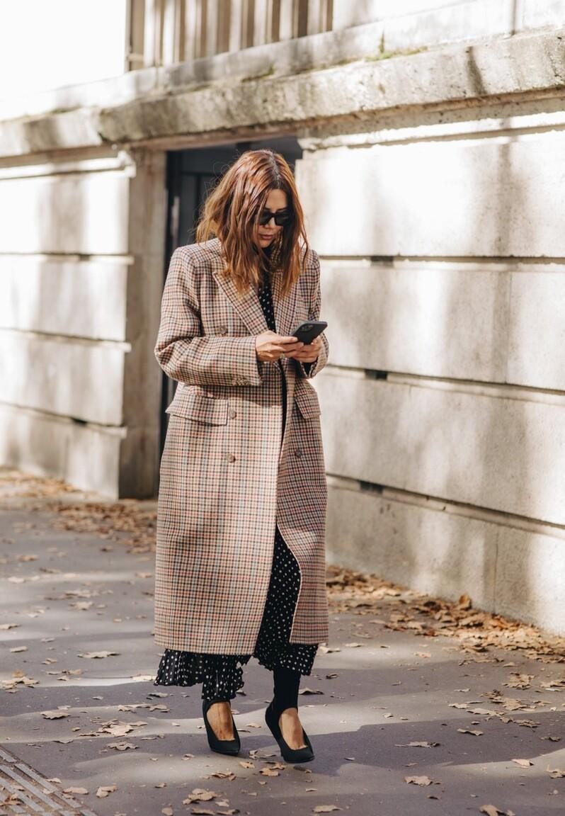 格子短外套怎么穿时尚洋气,休闲气质百搭款双面穿外套