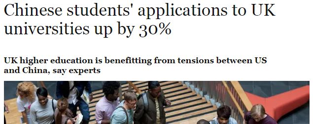 2019英国大学申请数据公布，中国学生增长30%！附最受欢迎城市