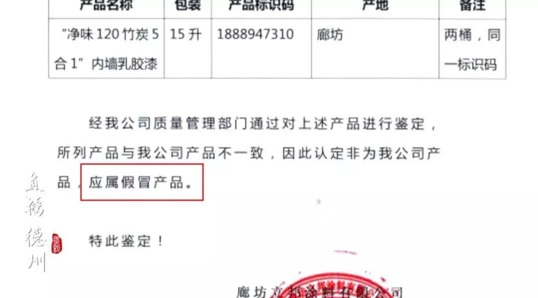 陶瓷大市场商户出售假冒“立邦乳胶漆”，德城区市场监管局今已介入