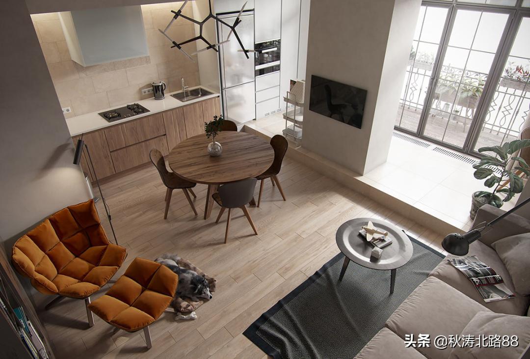 餐厅与阳台之间做个小吧台效果图,法式半开式厨房餐厅隔断吧台一体