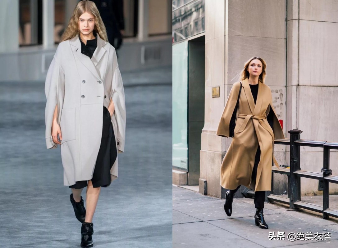冬季洋气斗篷长款,秋冬披肩斗篷穿搭