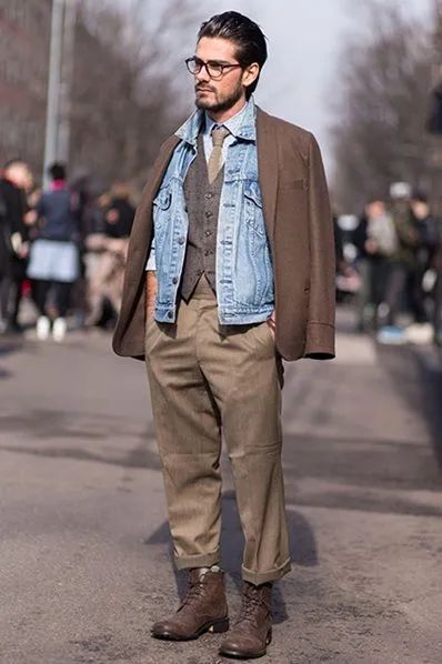 牛仔夹克冬季还能这样穿,牛仔夹克冬季怎么穿男