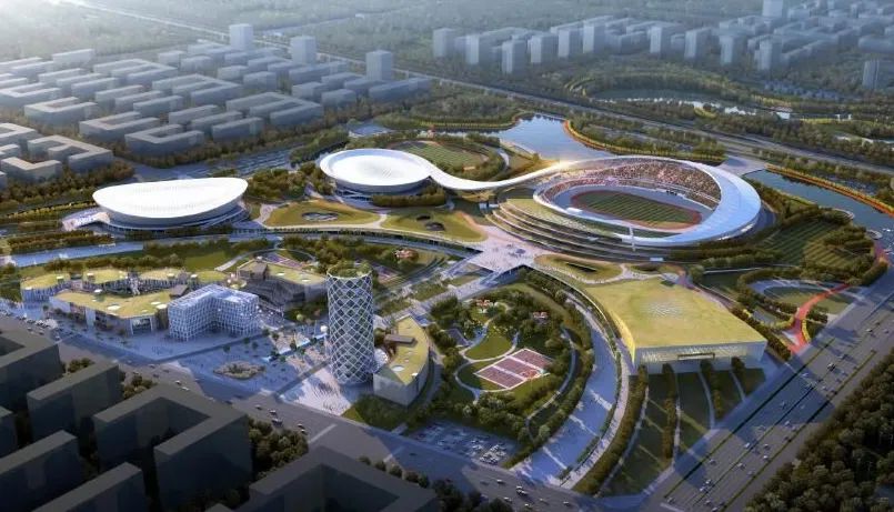 超大型体育中心效果图,宏伟壮观大型体育场