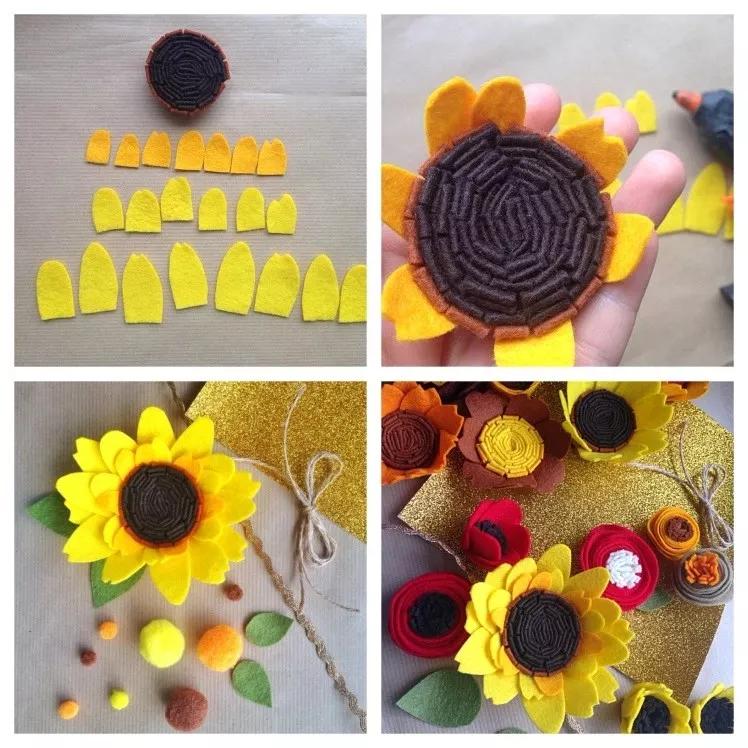 不织布仿真花束制作方法,不织布立体花制作教程清明节