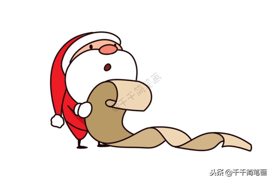 圣诞老人简笔画应该添什么,圣诞老人的礼物简笔画