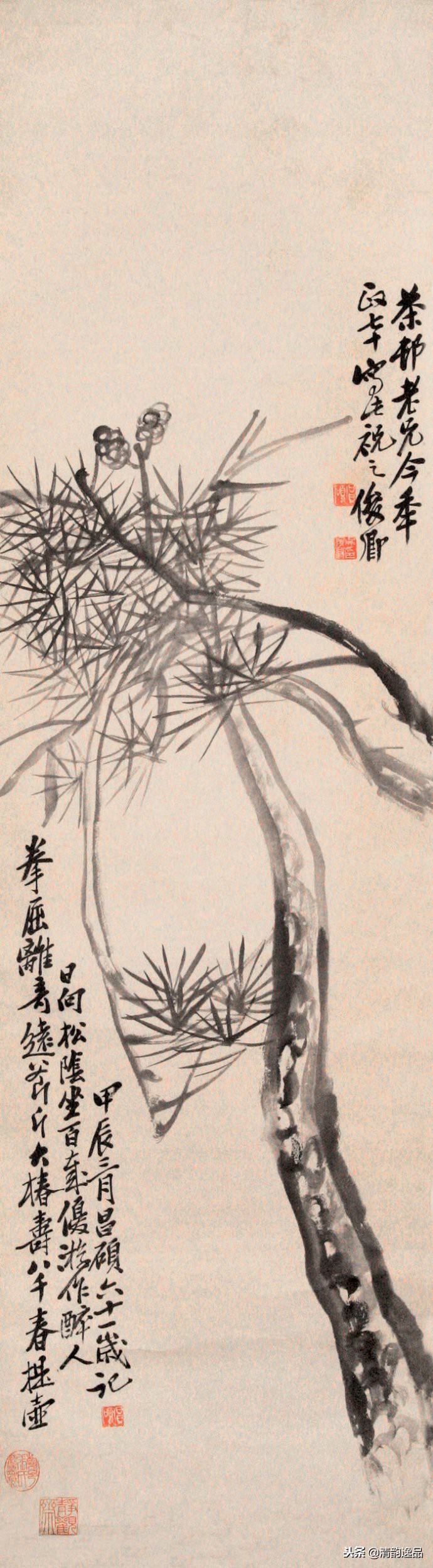 一代宗师吴昌硕作品欣赏,吴昌硕花鸟技法讲解