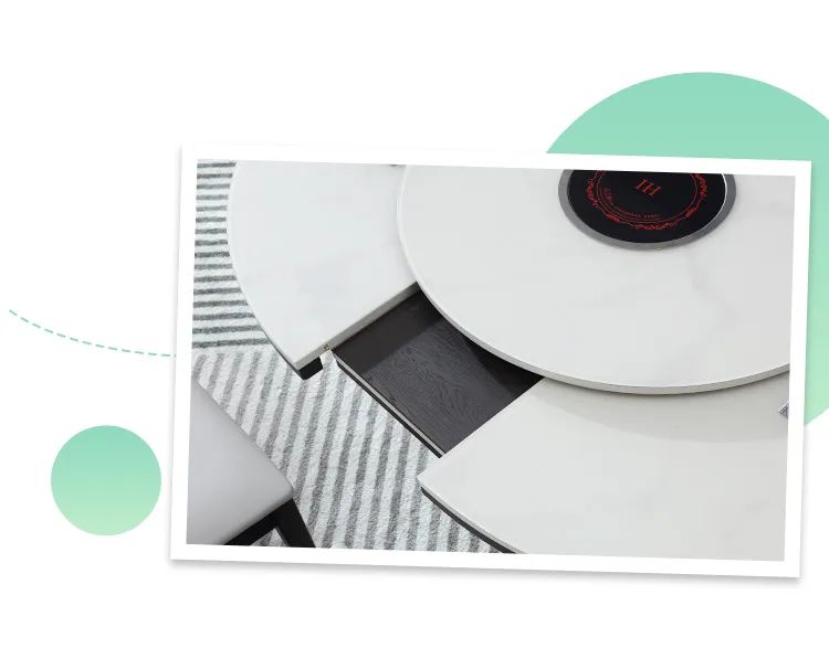 带电磁炉桌面一体可伸缩餐桌圆形,餐桌伸缩折叠带电磁炉