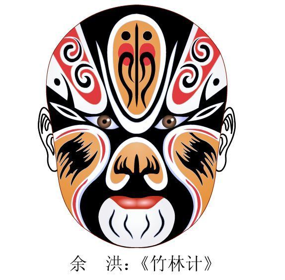 戏曲人物脸谱儿童画,自己创作的戏曲脸谱