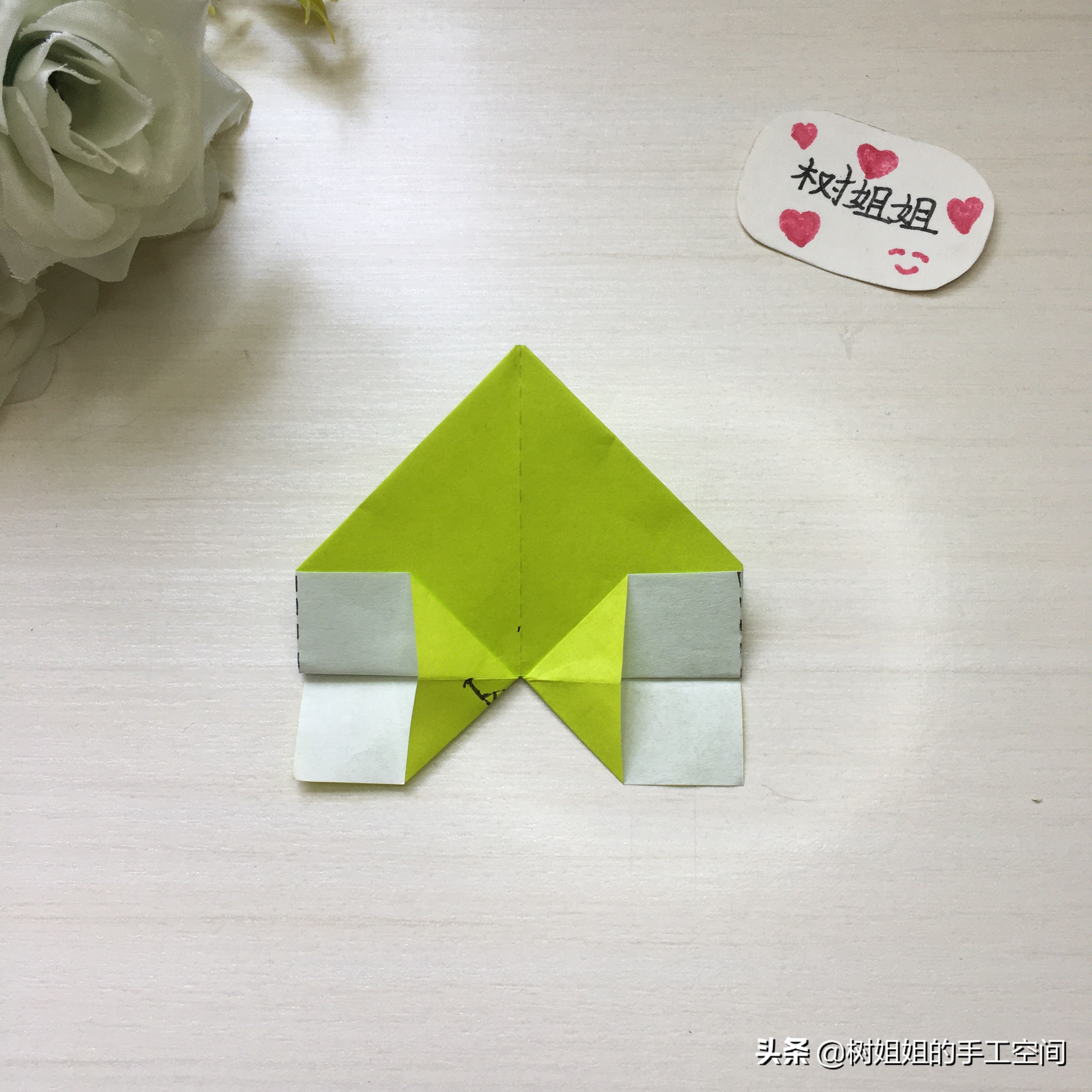 实用好看的书签折纸教程,折纸爱心书签大正方形纸