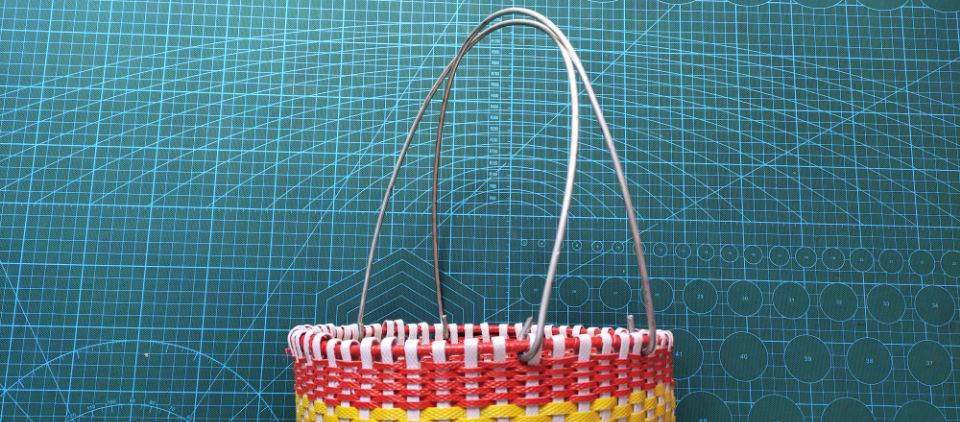 编篮子塑钢打包带,最简单的打包带编篮子教程