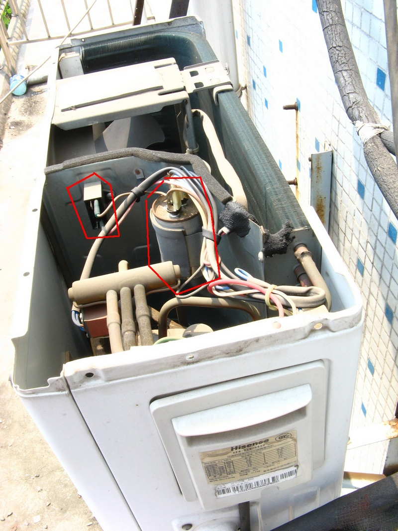 旧空调怎么做热水器,旧空调外机当散热器