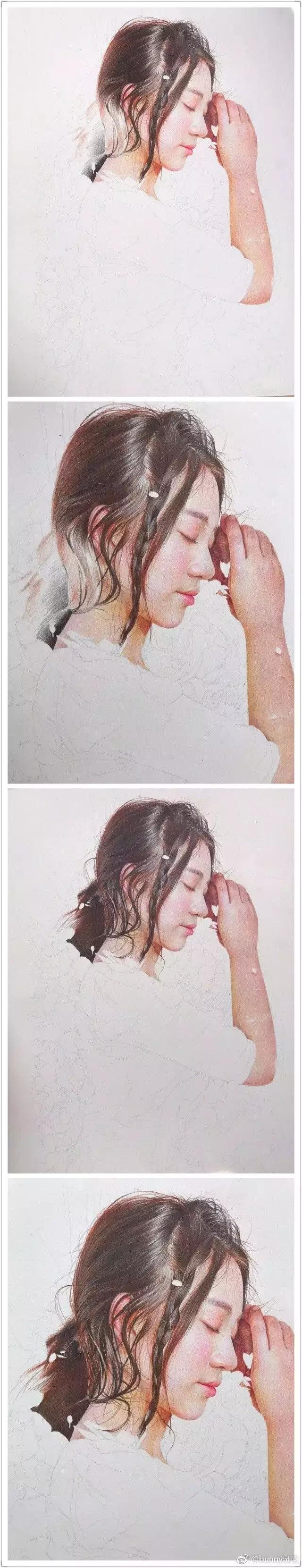 彩铅卡通人物画美少女教程,彩铅可爱人物