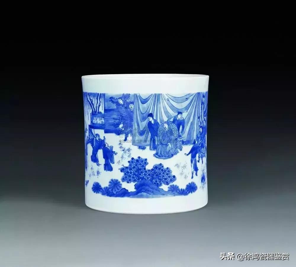 明崇祯青花山水瓷器,明崇祯鹿纹青花瓷器