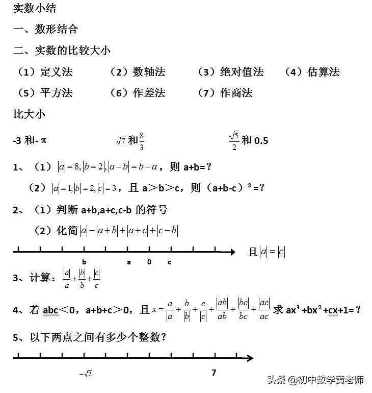 七年级数学实数与数轴对应的关系,七年级下册实数与数轴上点的关系