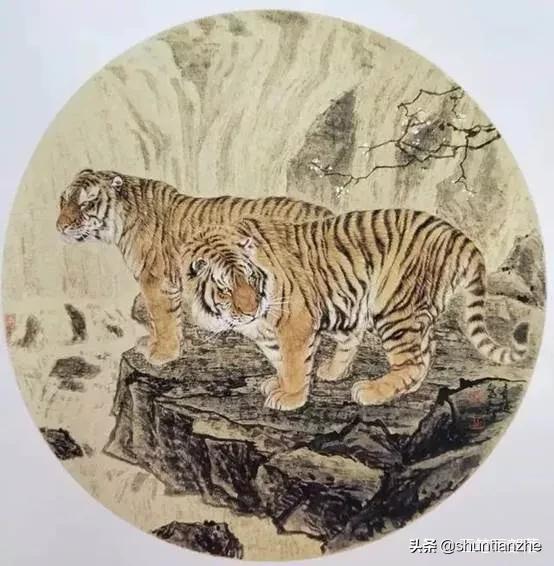 工笔老虎技法教学视频,工笔老虎胸毛的撕毛法