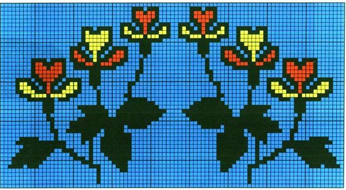 4-6岁儿童花毛衣图案大全,毛衣提花花卉图案图解