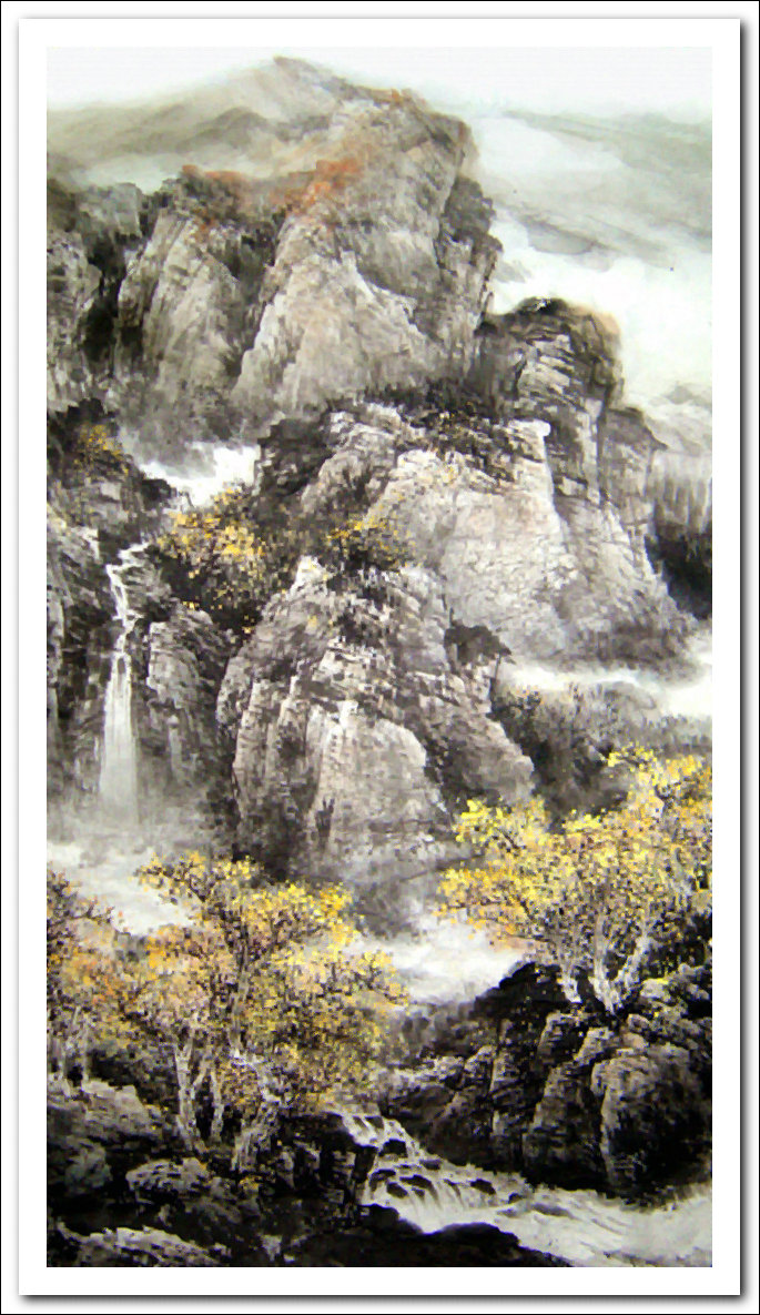 溪山国画山水画,郭金标山水画大全