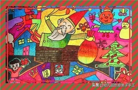 圣诞节儿童画画,圣诞节画画作品大全12岁