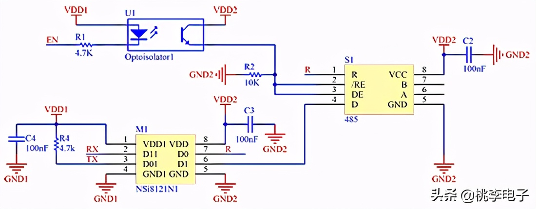 几种实现485隔离的方案,单片机与485隔离电路