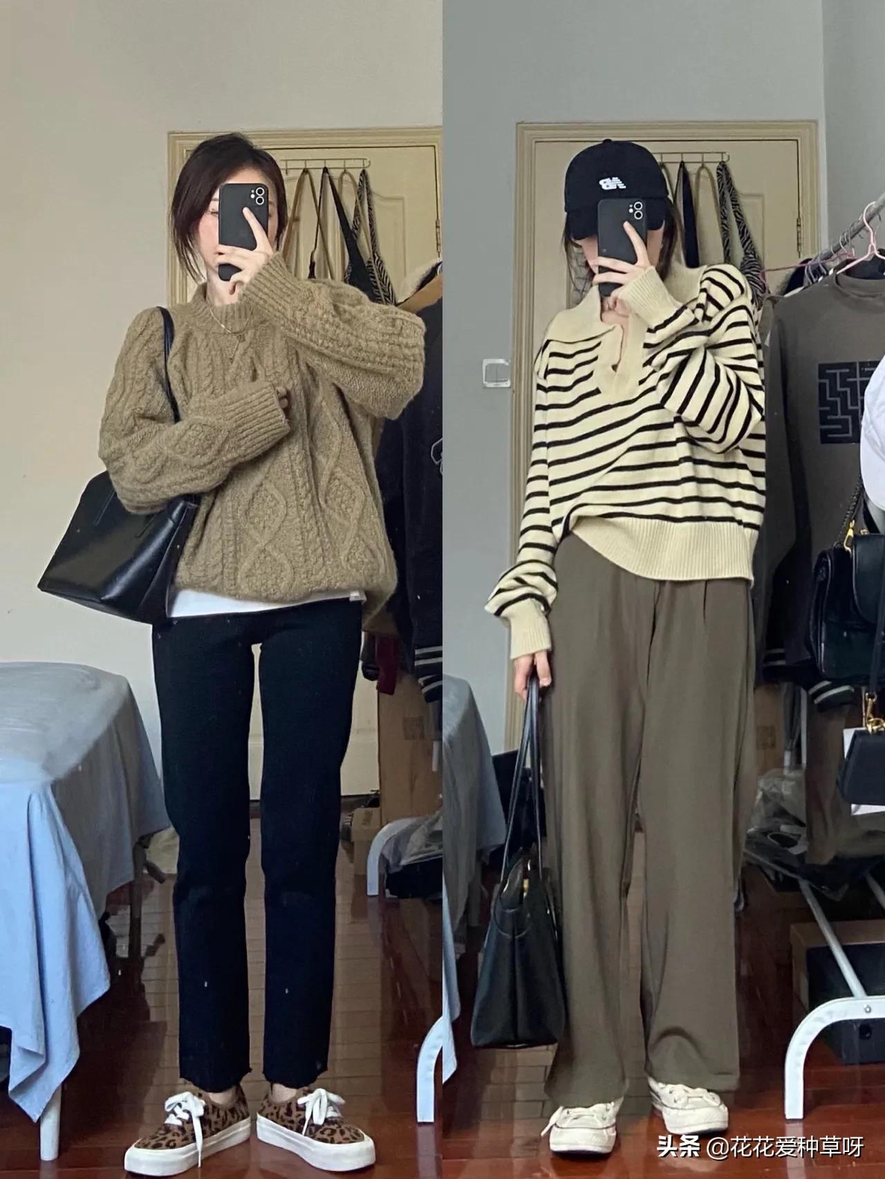 小个子韩系毛衣穿搭,毛衣和西装搭配韩系