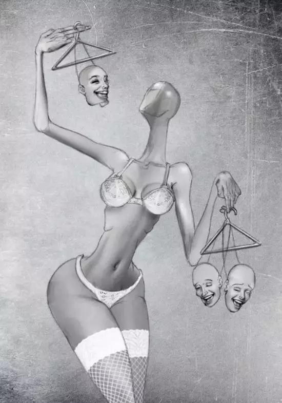 暗黑风格绘画人物素描,暗黑系插画100幅