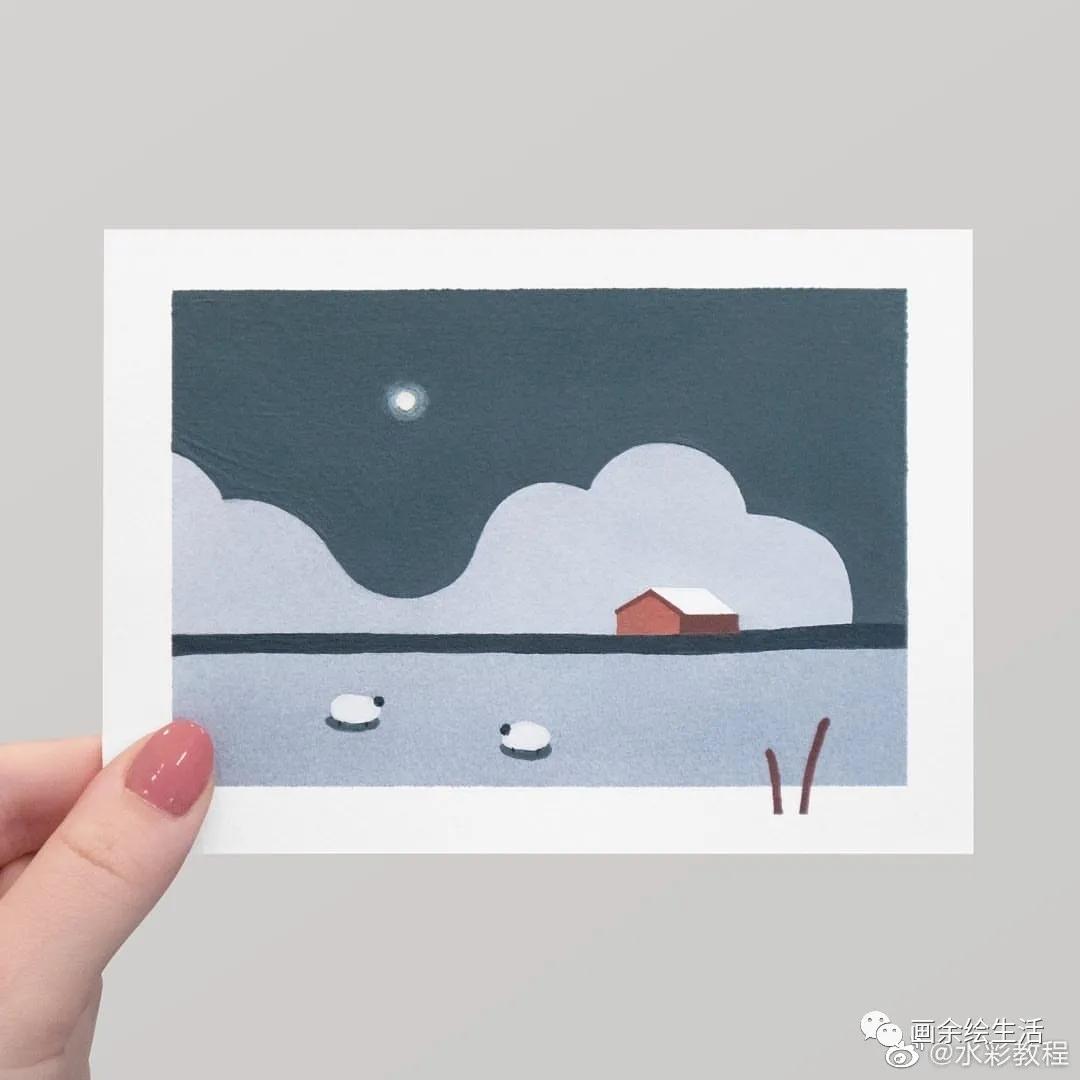 淡雅风风景水彩,水彩风景配色技巧