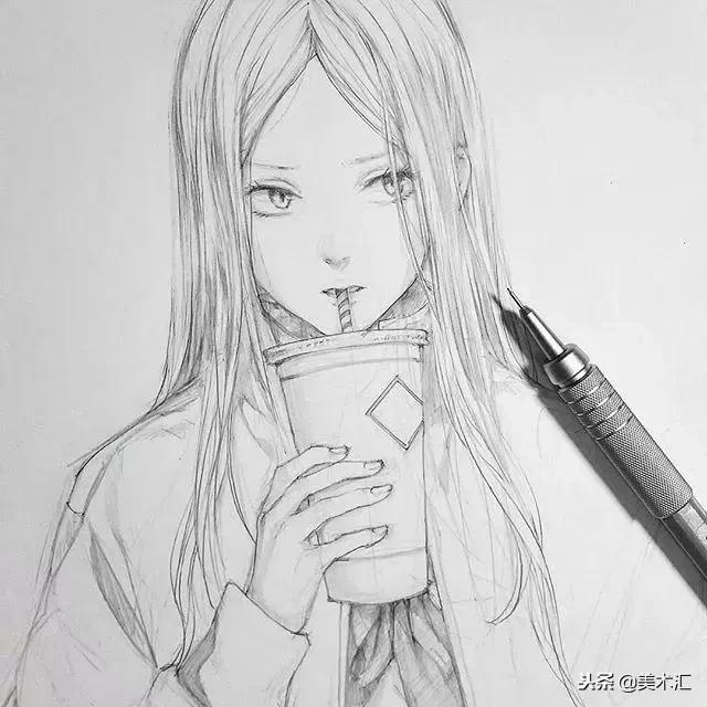 线条感十足的动漫人物,线条感很强的人物素描