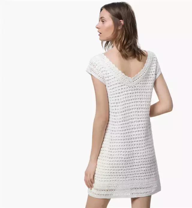 郁金香钩针连衣裙图案图解,钩针编织女士连衣裙视频图解过程