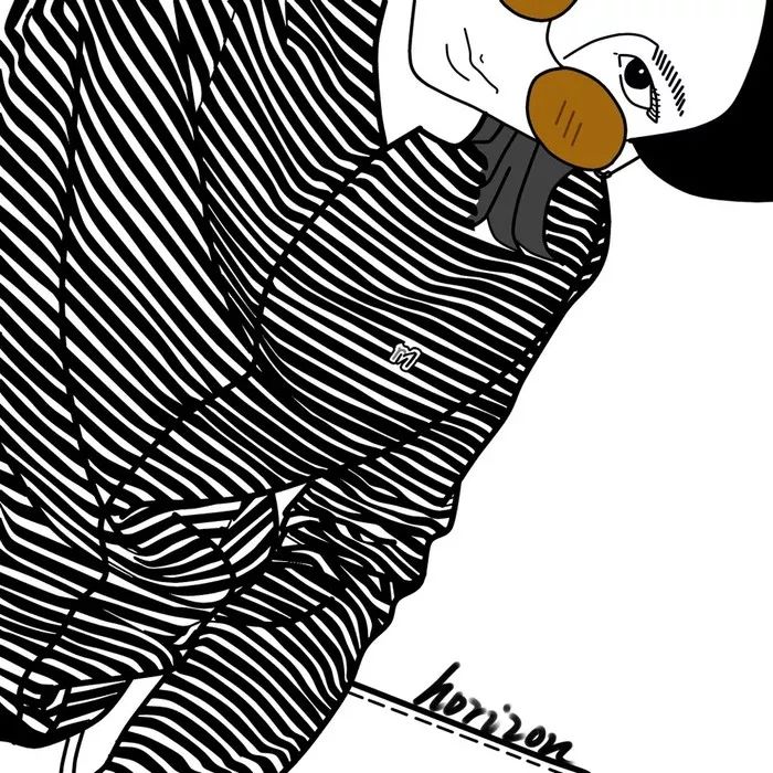 森系简约黑白手绘头像,个性原宿风手绘头像