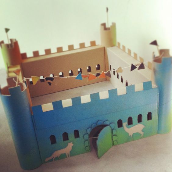 用纸板做的简单城堡大全,用纸板做一个公主城堡