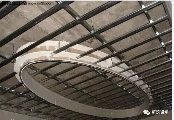 轻钢龙骨石膏板造型吊顶施工视频,石膏板天花吊顶施工全过程