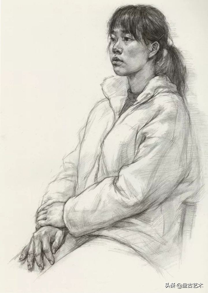 择其善者而从之,其不善者而改之的素描艺术画——盘古艺术