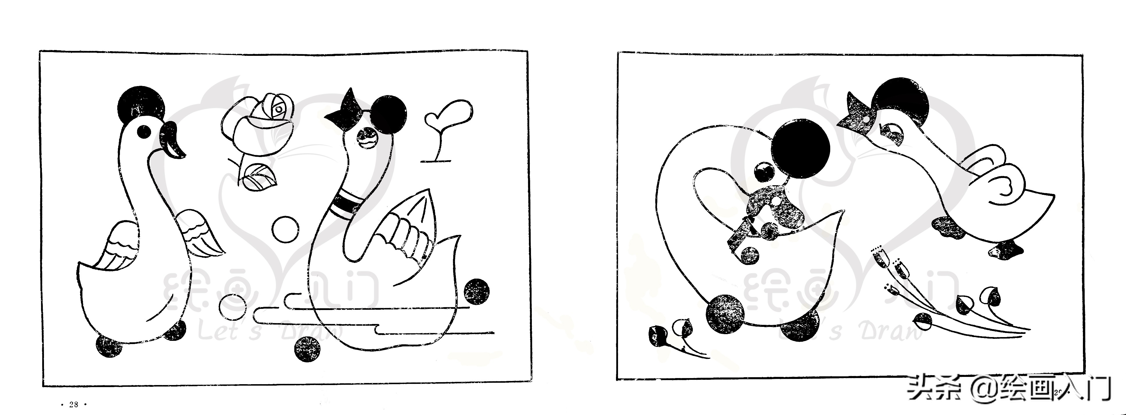 刺绣花边简笔画,100幅创意简笔画