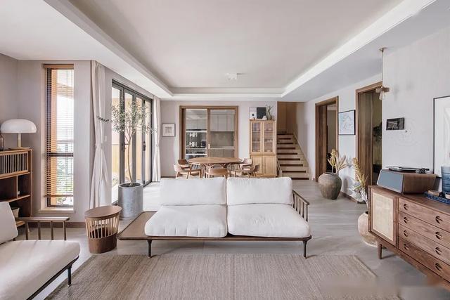 原木风吊顶效果图客厅简约,简约原木风