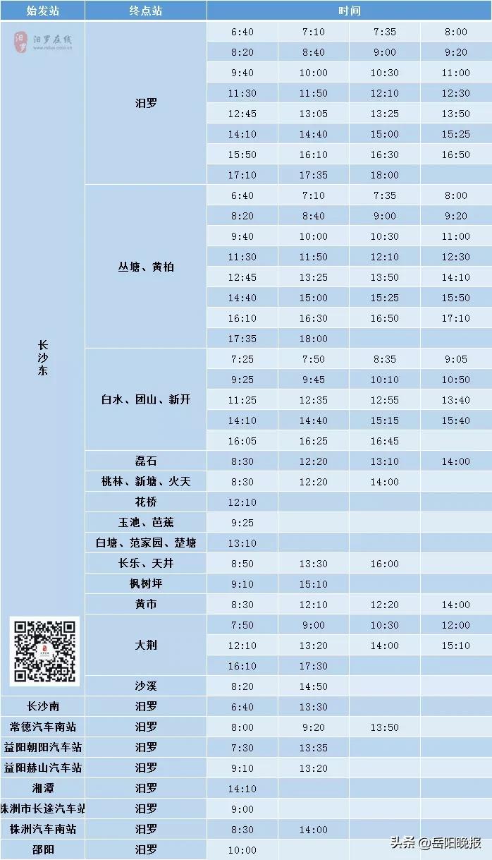 汨罗至岳阳的火车时刻表,岳阳至汨罗方向班车车次
