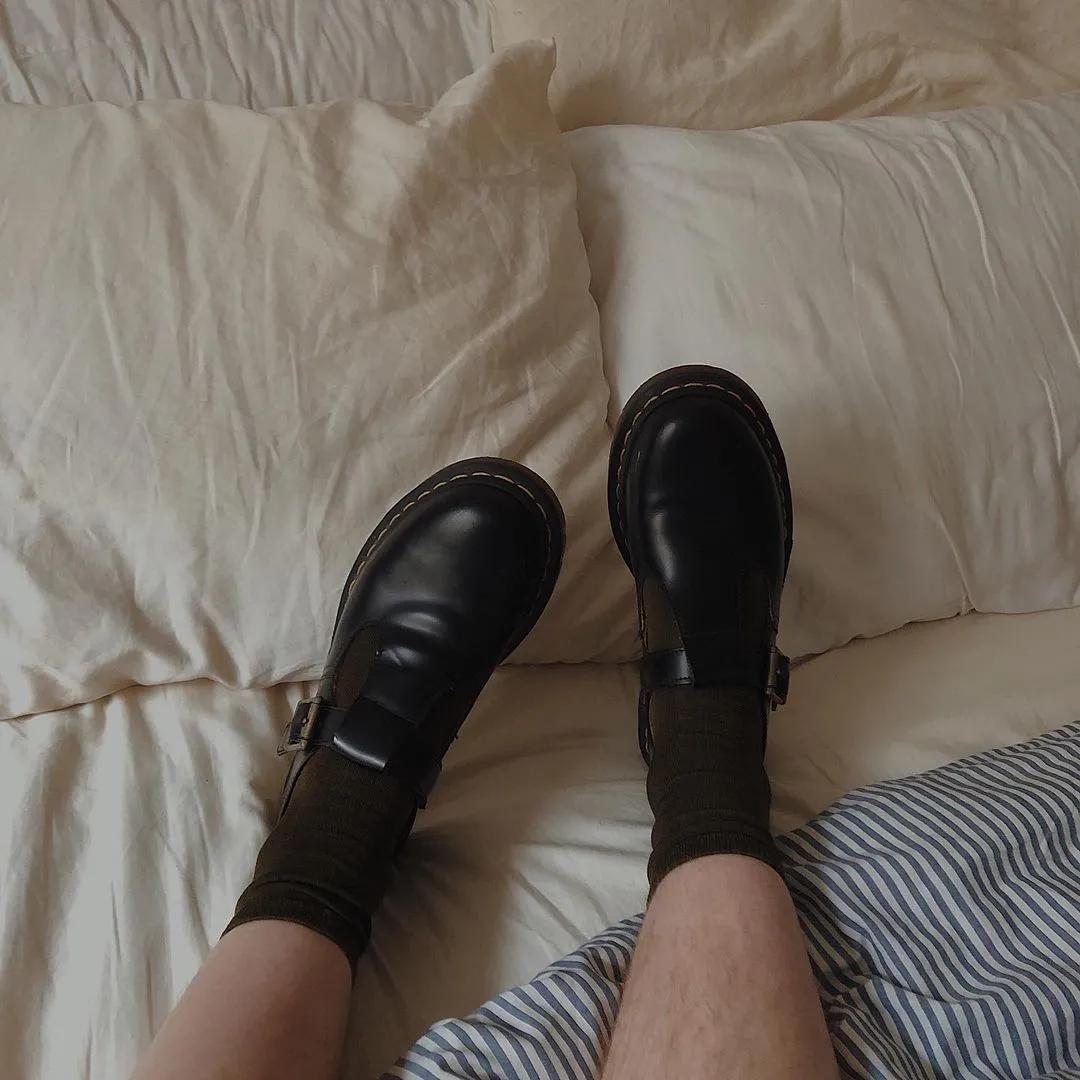 ins风穿搭玛丽珍鞋,小腿袜玛丽珍鞋穿搭合集