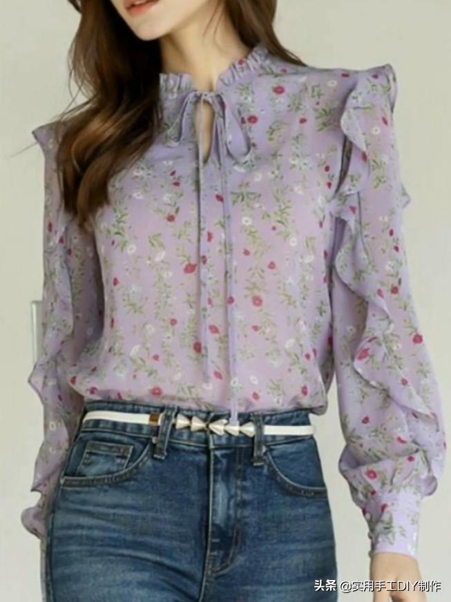 布艺花边造型手工,贝彩布艺落肩袖连衣裙裁剪教程