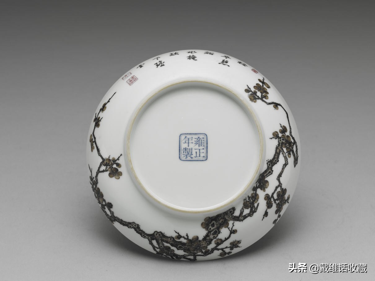 雍正珐琅彩真品款识用料,清雍正珐琅彩红料