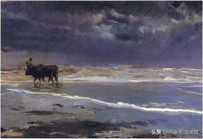 零基础画油画风景国外大师,油画如何画夜晚的云景