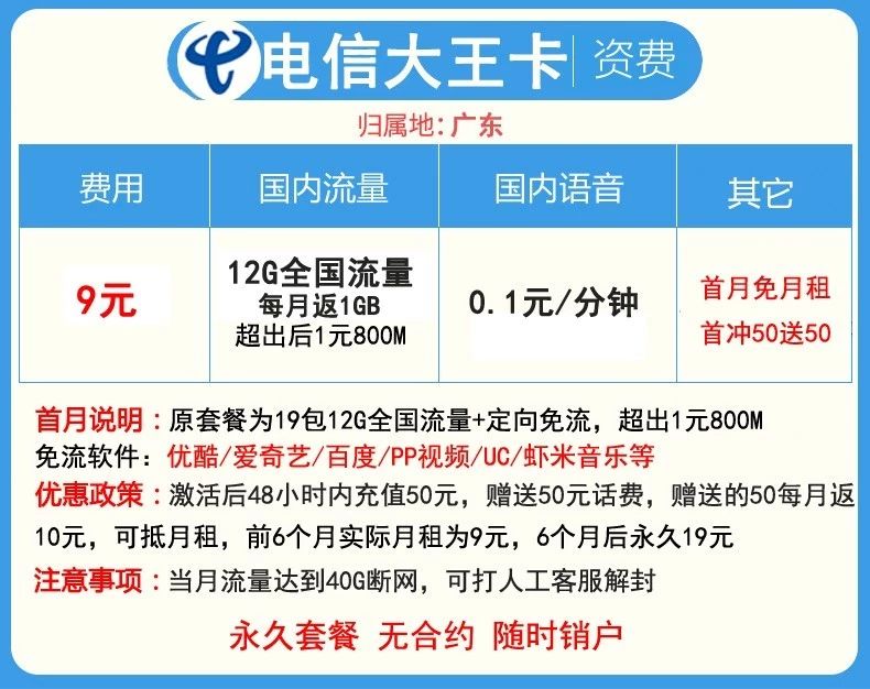 49元200g套餐享无限流量,19元20g通用流量套餐
