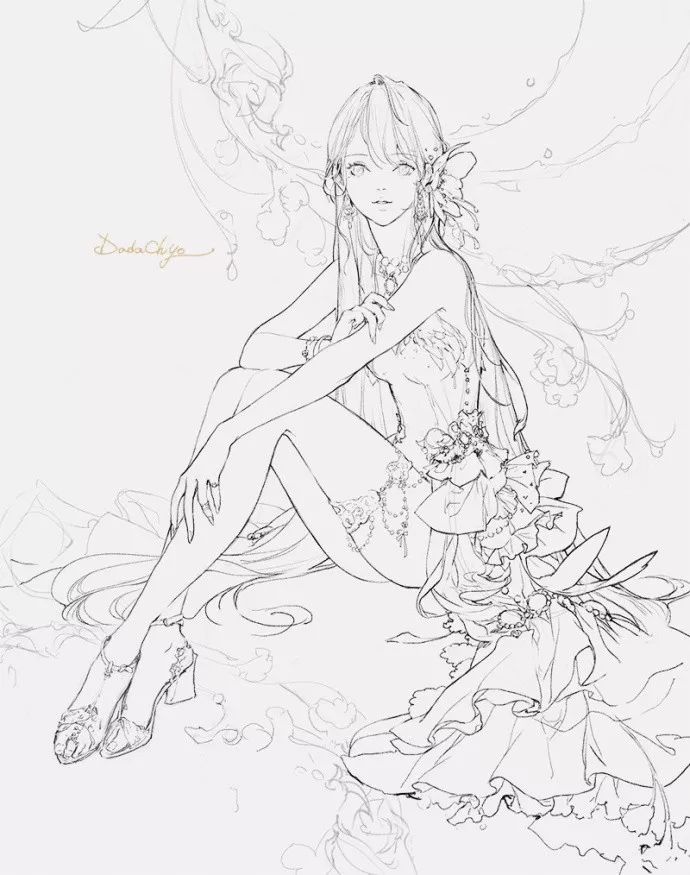 大佬画动漫人物仙气十足手绘,大佬画的古风图手绘