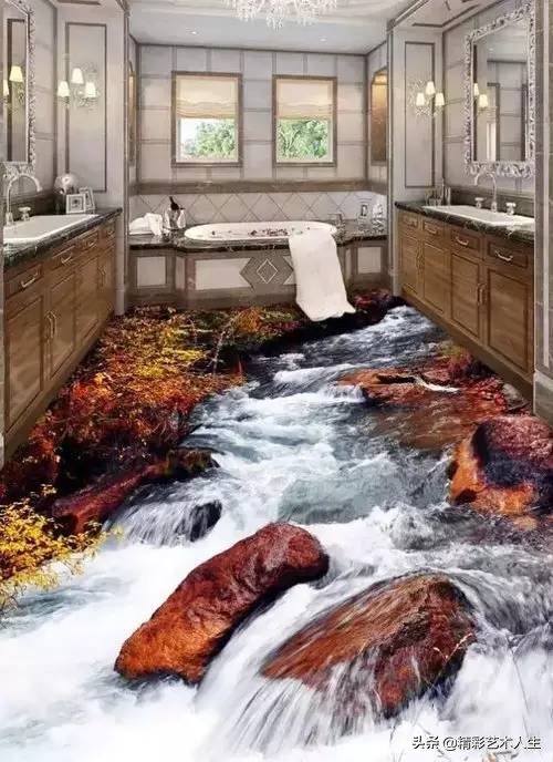 这才叫3D地板砖，你家的只能叫砖