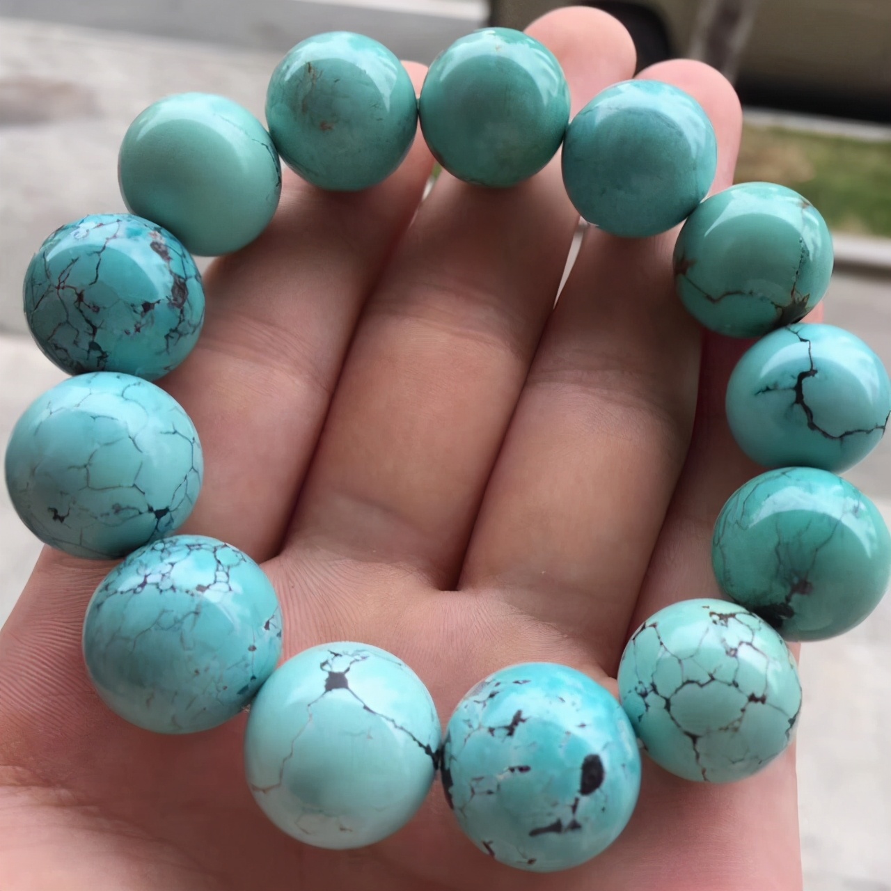 绿松石手串搭配男士图片,男士戴绿松石手串