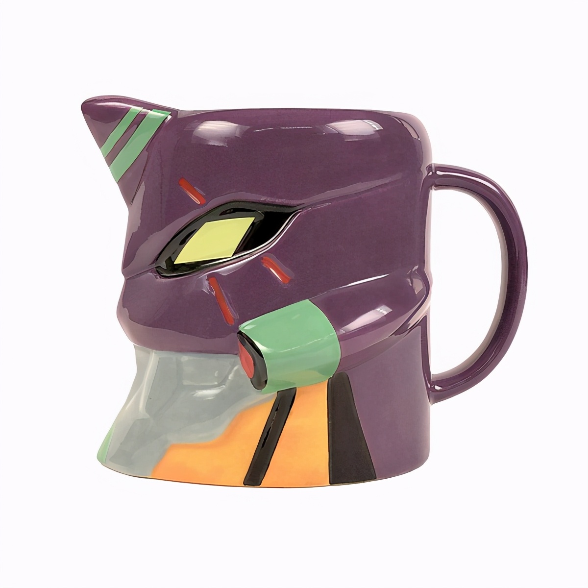 模玩周边:《新世纪福音战士》初号机/贰号机头部造型马克杯