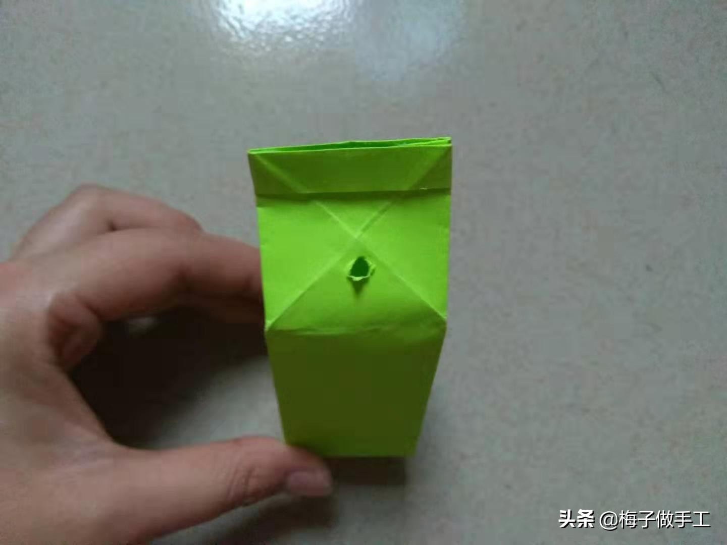 手工折纸简单好看的牛奶盒,简单折纸手工牛奶盒长方形纸