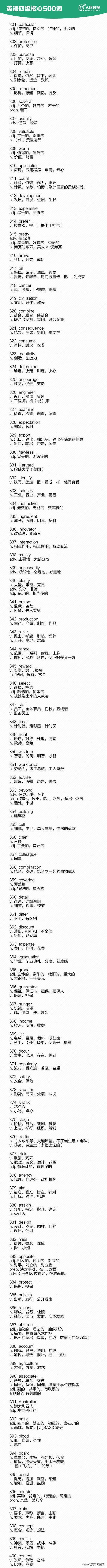 1000个四六级核心词汇汇总，瞬间让你的词汇量爆棚！